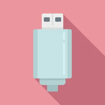 Wall charger icon flat . Mobile usb Stock Illustration