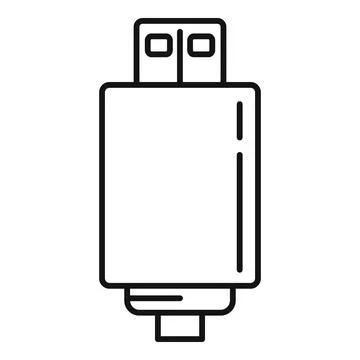 Wall charger icon outline vector. Mobile usb Illustrazione stock