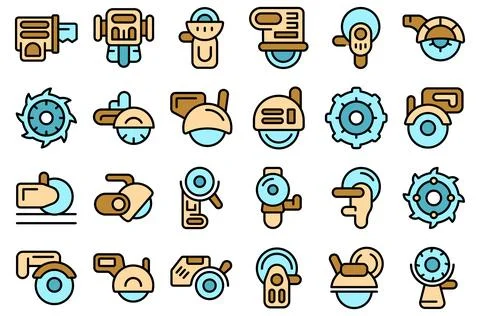 Wall chaser icons set vector flat Ilustración de archivo