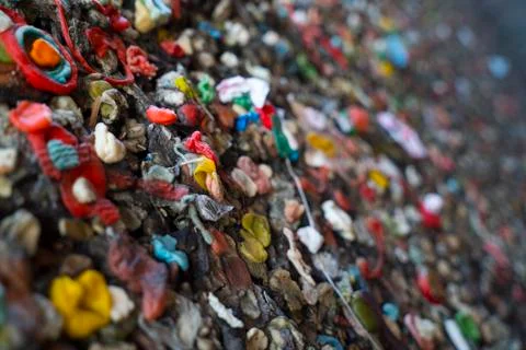 Wall of Chewing Gum  Stock Photos