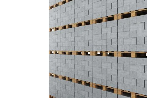 Wall of cinder blocks on pallets Stock Illustration