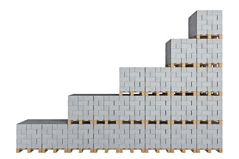 Wall of cinder blocks on pallets Stock Illustration
