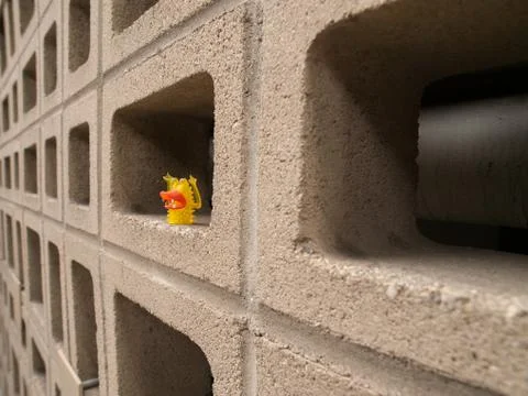 Wall of Cinder Blocks Stock Photos