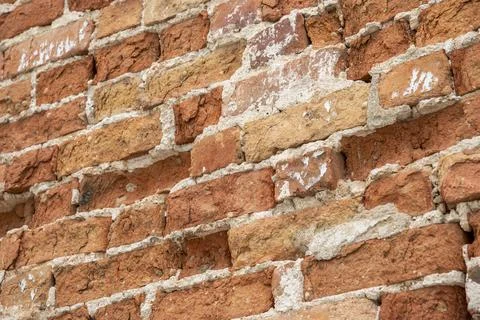 Wall with clay brick Stock Photos