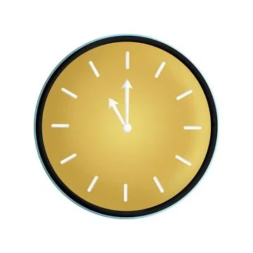 Wall Clock 11pm before midnight New Year illustration isolated Clipart Stock Illustration