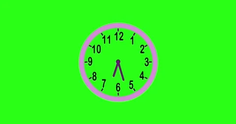 Wall clock 2 hour green screen animation stock footage video 動画素材 281309002