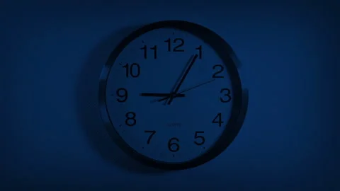 Wall Clock After Nine At Night Stock Footage 339299996