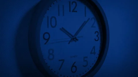 Wall Clock After Ten At Night Close-Up Stock Footage 338354833