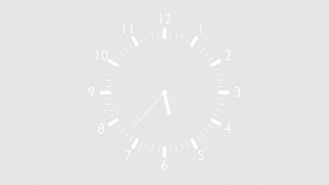 Wall Clock animation. Animated clock icon isolated on transparent background. Stock Footage 233583820
