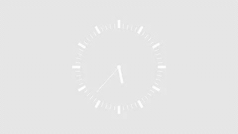 Wall Clock animation. Animated clock icon isolated on transparent background. Video stock 233583841