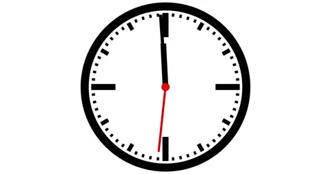 Wall Clock animation with ticking second hand, the last 30 seconds until 12 Stock Footage 164291618