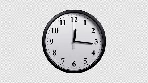 Wall clock, approaching on a black background. Stock Footage 145394436