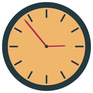 Wall clock with arrows in simple shapes Stock Illustration