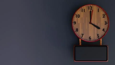 Wall clock  With Banner Board Stock Illustration