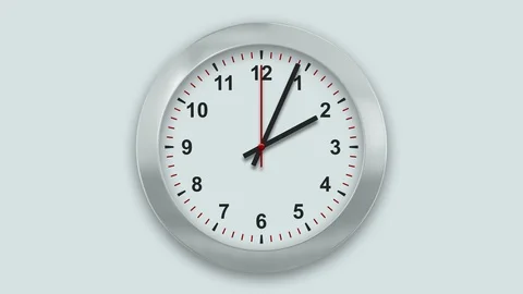 Wall clock beginning of time 02.00 to 03.00. Stock Footage 124401668