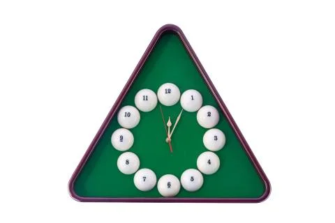 Wall clock in billiards style. Stock Photos