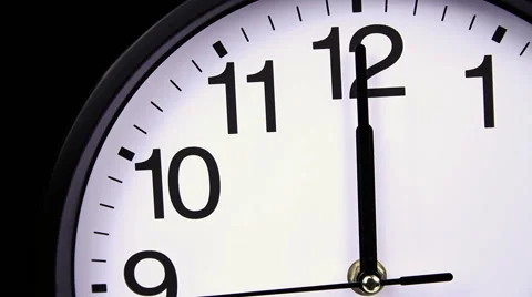 Wall clock on a black 00,00 close-up Vídeo Stock 51115567