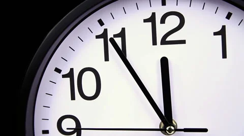 Wall clock on a black 23:55 close-up 動画素材 58247238