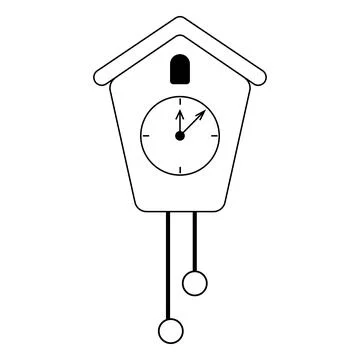 Wall clock black and white vector icon Stock Illustration