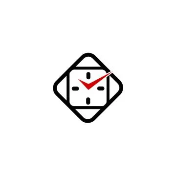 Wall clock business logo Stock Illustration