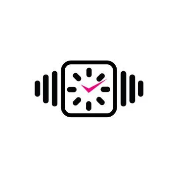 Wall clock business logo Stock Illustration