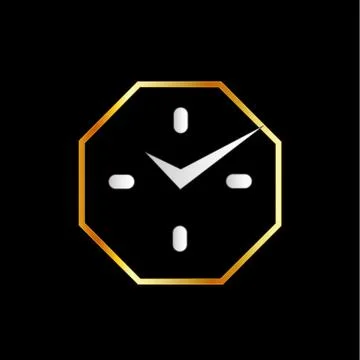 Wall clock business logo Stock Illustration