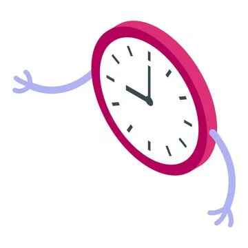 Wall clock character icon isometric vector. Time measurement イラスト素材
