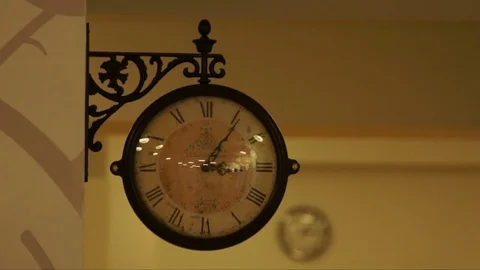 Wall clock in classical and modern design Stock Footage 79841778