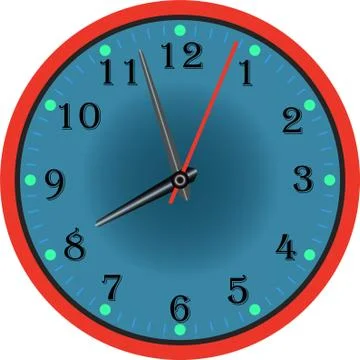 Wall clock. Clock icon in flat style Stock Illustration