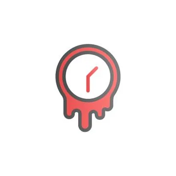 Wall clock color gradient vector icon Stock Illustration