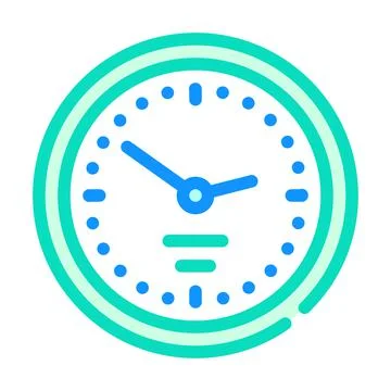 Wall clock color icon vector illustration Stock Illustration