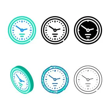 Wall clock color icon vector forms イラスト素材