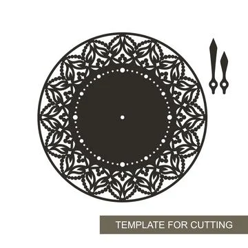 Wall clock with decorative design.  Stock Illustration