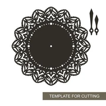 Wall clock with decorative design. Stock Illustration