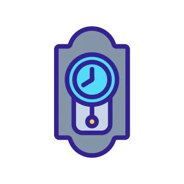 Wall clock device with pendulum icon vector outline illustration 스톡 일러스트