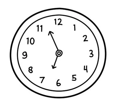 Wall Clock Doodle Stock Illustration