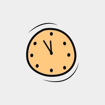 Wall Clock Doodle Stock Illustration