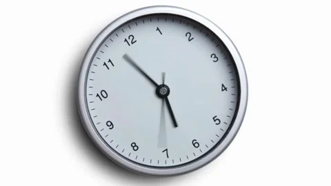 Wall clock fast motion timelapse on white background Video stock 336397217