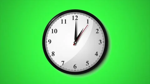 Wall Clock with First 30 seconds of 1 o'clock Stock-Footage 326628937