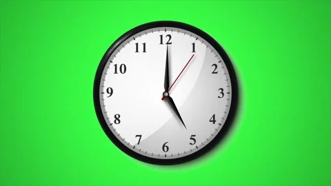 Wall Clock with First 30 seconds of 5 o'clock Stock Footage 326629070