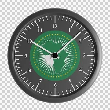 Wall clock with the flag of African Union Stock Illustration