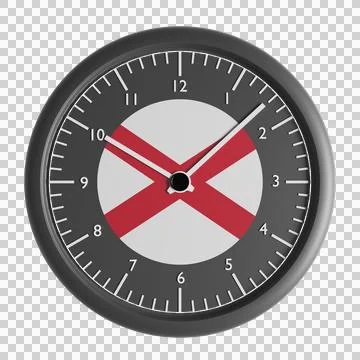 Wall clock with the flag of Alabama Stock Illustration