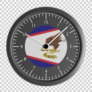 Wall clock with the flag of American Samoa Stock Illustration