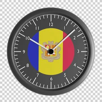 Wall clock with the flag of Andorra Illustration