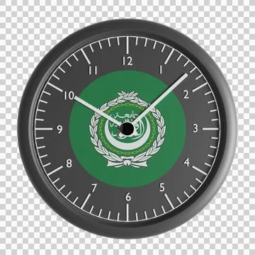 Wall clock with the flag of Arab League Stock Illustration