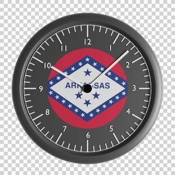 Wall clock with the flag of Arkansas Stock Illustration