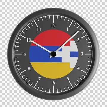 Wall clock with the flag of Artsakh Stock Illustration