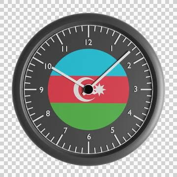Wall clock with the flag of Azerbaijan Stock Illustration