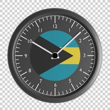 Wall clock with the flag of Bahamas Stock Illustration