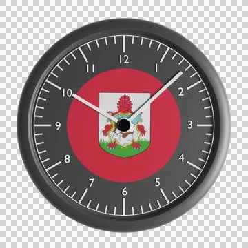 Wall clock with the flag of Bermuda Stock Illustration